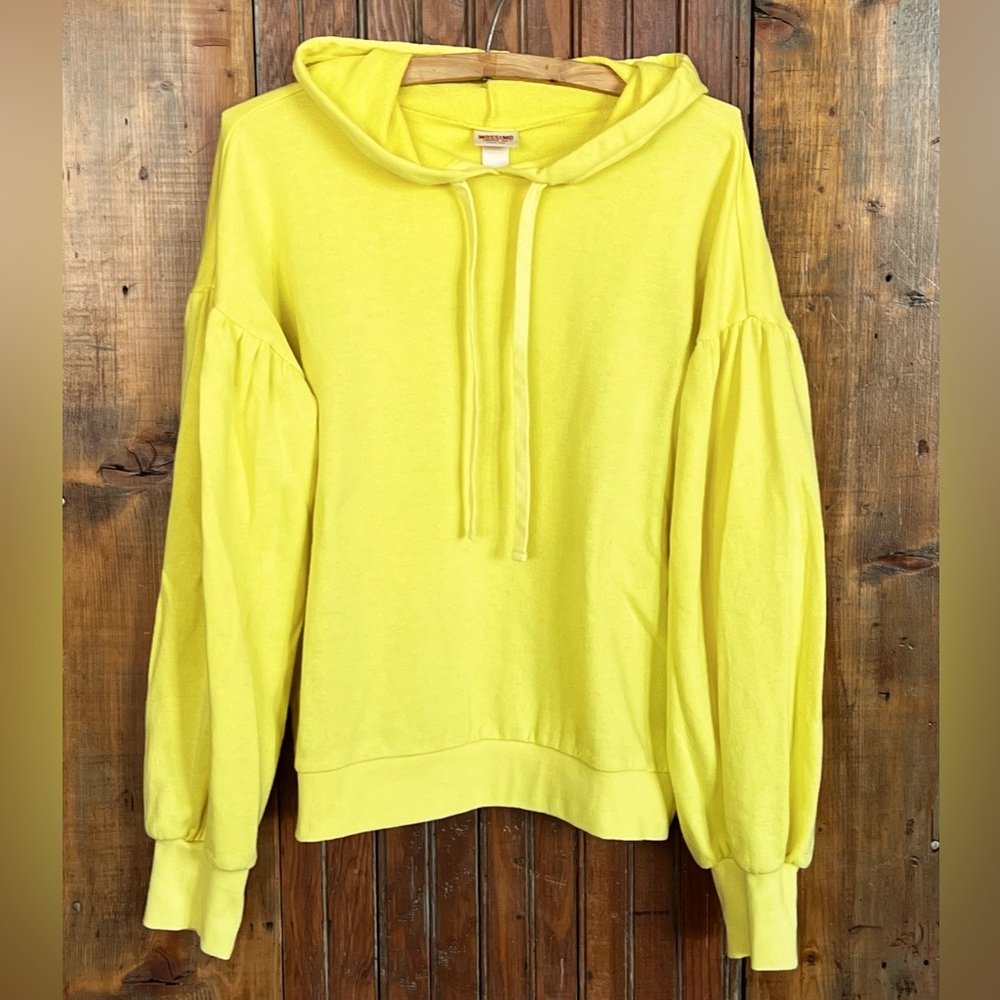Mossimo Supply Co Bright Yellow Hoodie with Trumpet Bell Sleeves Size S